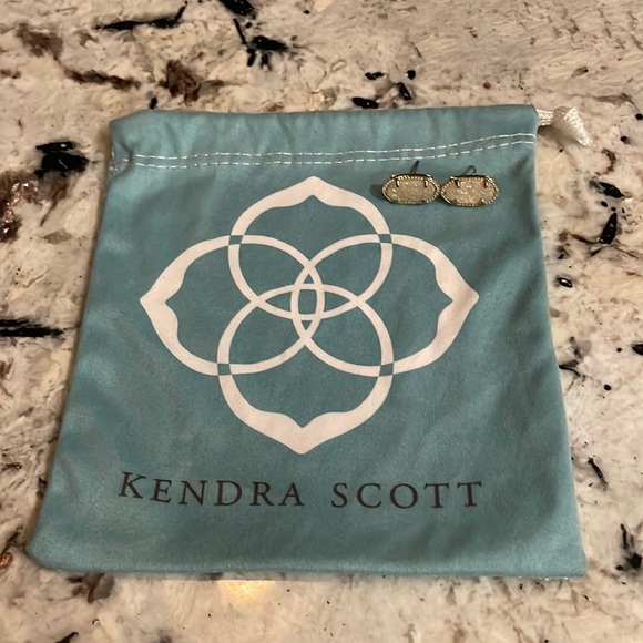 Ellie Gold Stud Earrings in Iridescent Drusy - Picture 2 of 4